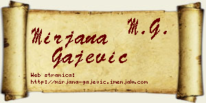 Mirjana Gajević vizit kartica